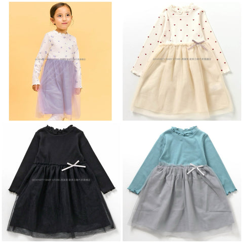 日本童裝 alc#652 網紗連身裙 80-140cm 女童款 秋季 DRESSES