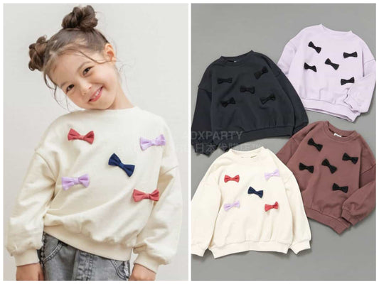 日本童裝 BREEZE 緞帶蝴蝶結衛衣 90-140cm 女童款 冬季 TOPS