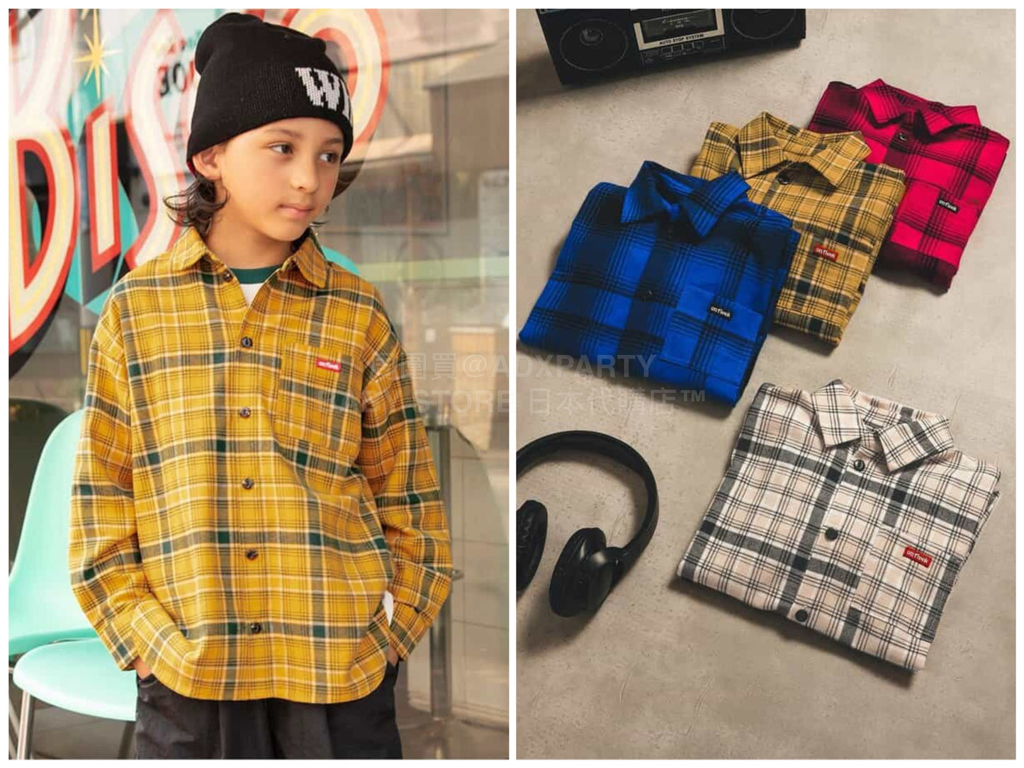 日本童裝 BREEZE 格紋襯衫 90-150cm 男童款 冬季 TOPS 聖誕紅/新年紅 