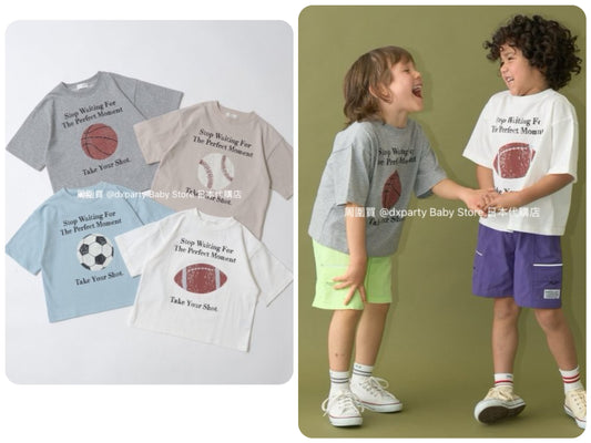 Japanese children's clothing b・R# water-absorbing quick-drying series contact cool print short-sleeved top 100-150cm boys/girls spring and summer TOPS 