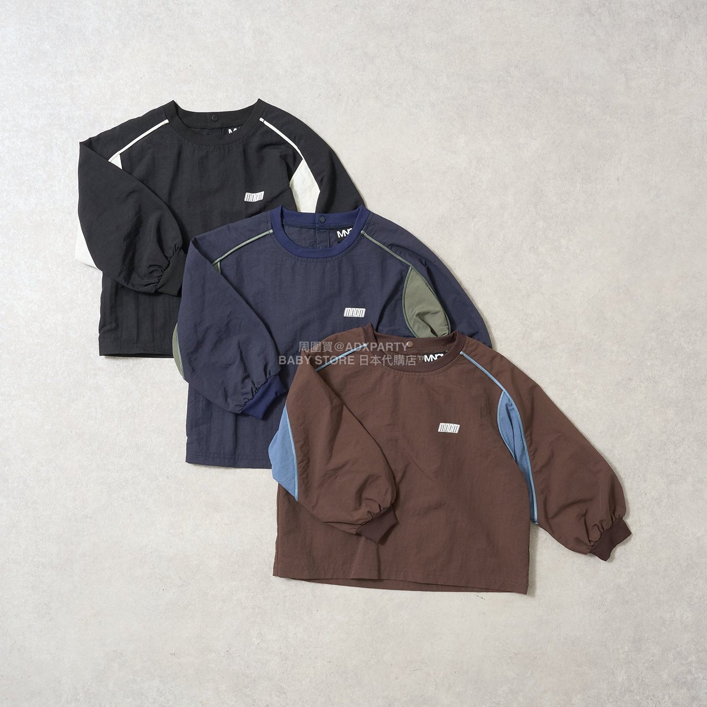 日本童裝 b・R# 拼色袖上衣 110-150cm 男童款 冬季 TOPS