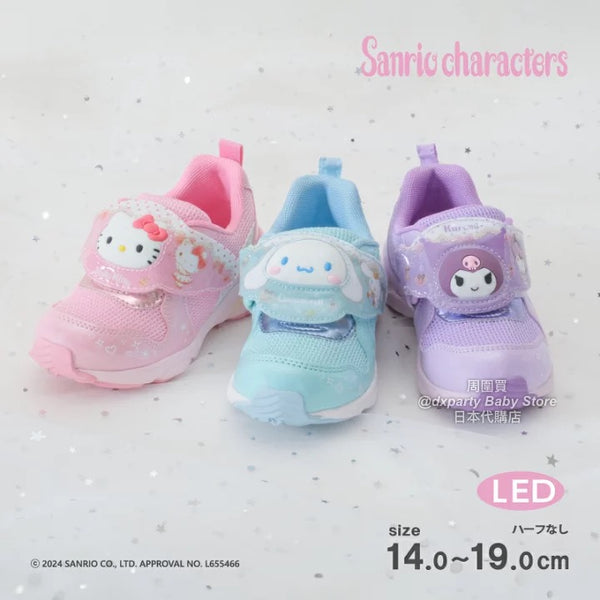 日本直送 moonstar x Sanrio LED發光 抗菌防臭 健康機能兒童鞋 14-19cm 女童款 鞋系列