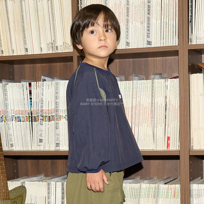 日本童裝 b・R# 拼色袖上衣 110-150cm 男童款 冬季 TOPS