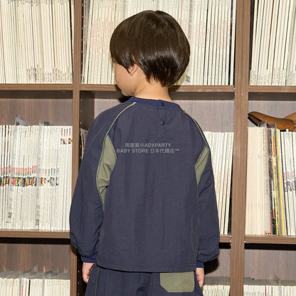 日本童裝 b・R# 拼色袖上衣 110-150cm 男童款 冬季 TOPS