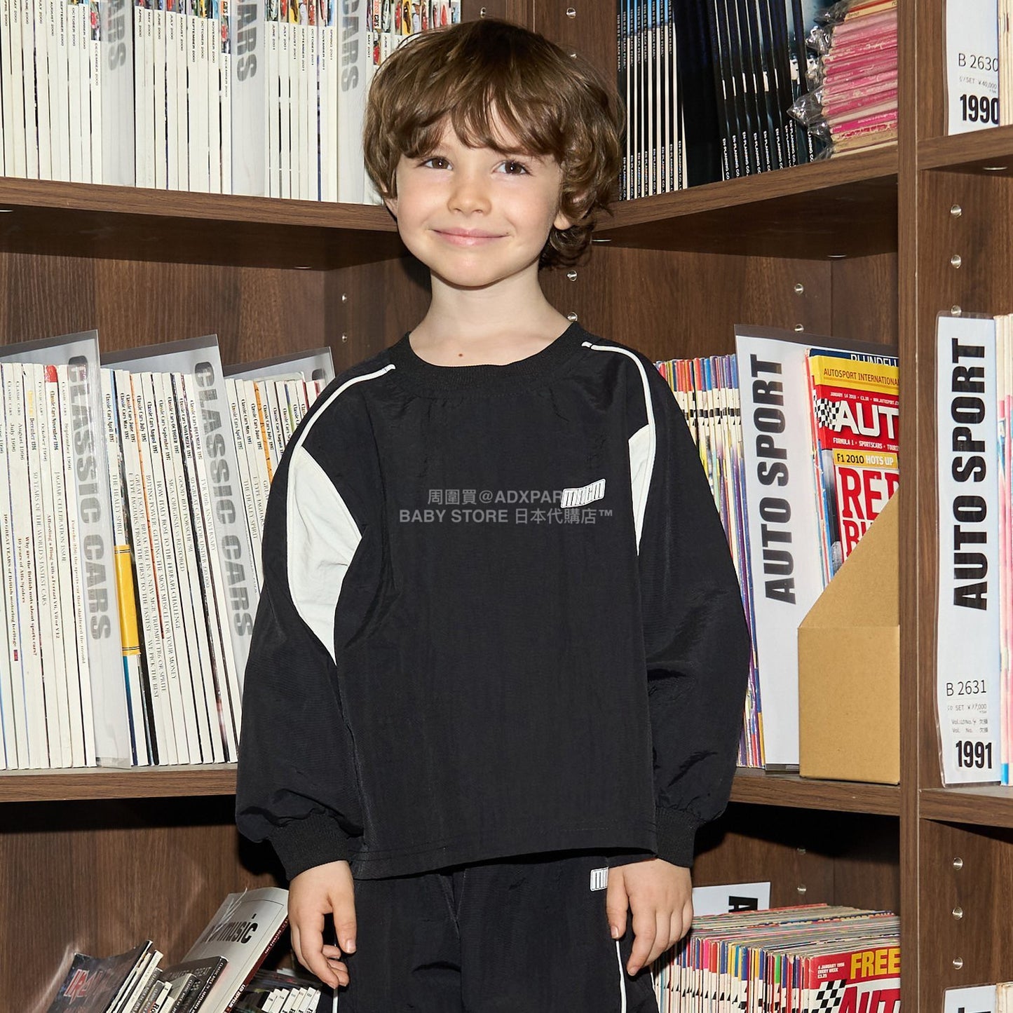 日本童裝 b・R# 拼色袖上衣 110-150cm 男童款 冬季 TOPS