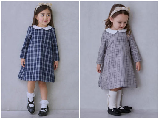 日本童裝 pe#main 翻領禮服連身裙 90-130cm 女童款 冬季 DRESSES 面試/宴會/表演