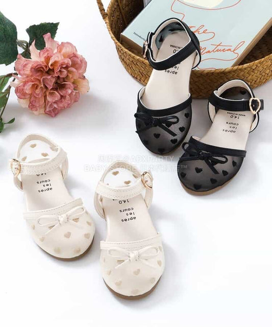 日本直送 apres les cours 心型刺繡網眼涼鞋 14-19cm 鞋系列 其他品牌