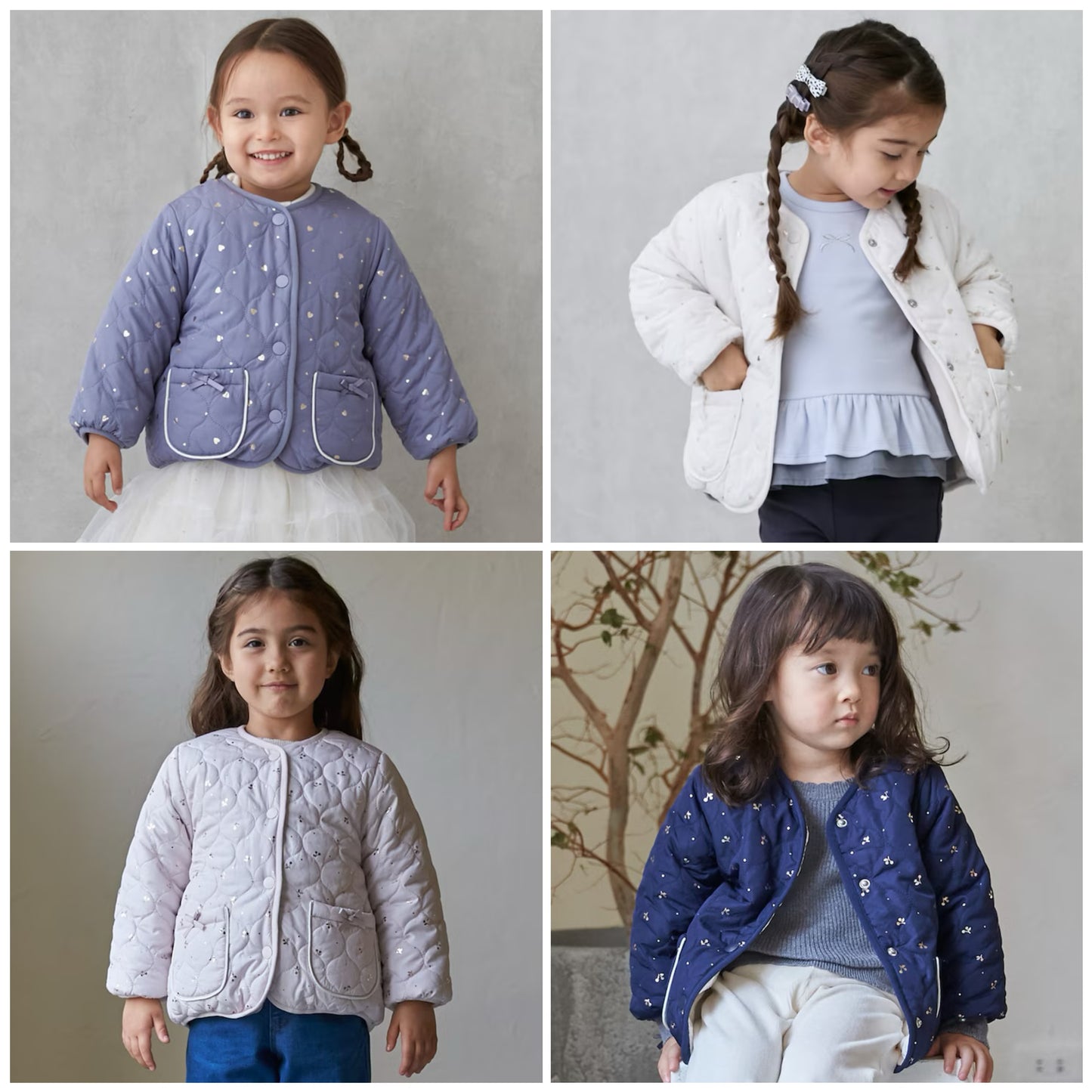 日本童裝 pe#main 2Way 雙面兩著 夾棉燙金外套 80-130cm 女童款 冬季 (適合初秋、香港平均溫度、寒冷天氣）OUTERWEAR