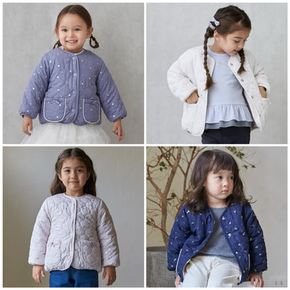 日本童裝 pe#main 2Way 雙面兩著 夾棉燙金外套 80-130cm 女童款 冬季 (適合初秋、香港平均溫度、寒冷天氣）OUTERWEAR