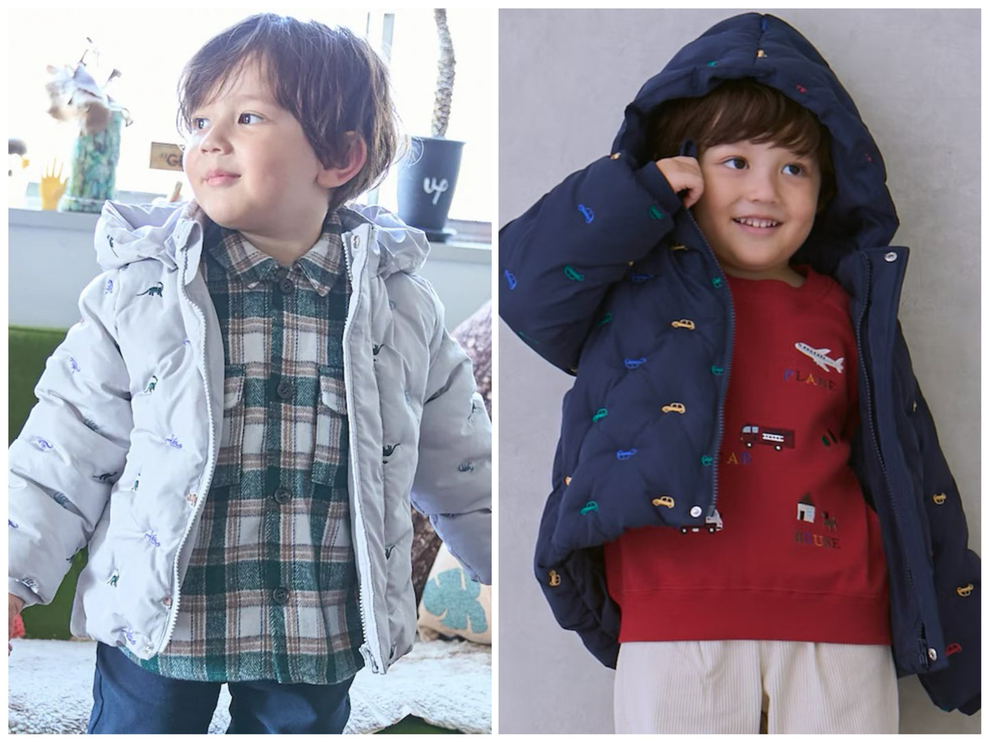 日本童裝 pe#main 刺繡絎縫夾棉外套 80-130cm 男童款 冬季 (適合香港平均溫度、寒冷天氣）OUTERWEAR