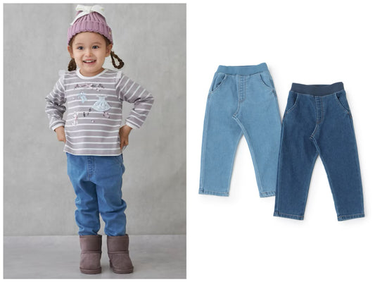 日本童裝 pe#main 磨毛牛仔褲 80-130cm 女童款 冬季 PANTS