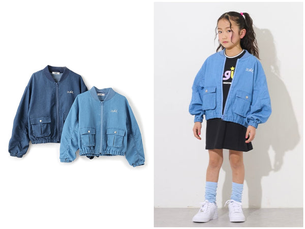 日本童裝 X-girl Stages 牛仔外套 90-140cm 女童款 春季 OUTERWEAR