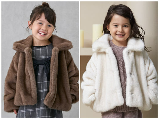 日本童裝 pe#main 人造毛皮外套 80-130cm 女童款 冬季 (適合香港平均溫度、寒冷天氣）OUTERWEAR