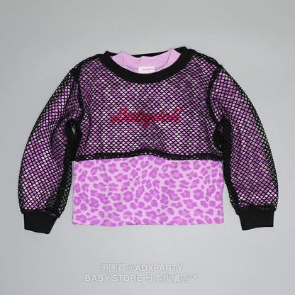 Japanese children's clothing BDL mesh top and long-sleeved top two-piece set 90-140cm girls autumn TOPS