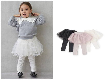 日本童裝 pe#main 薄紗裙連緊身褲 80-130cm 女童款 冬季 SKIRTS PANTS