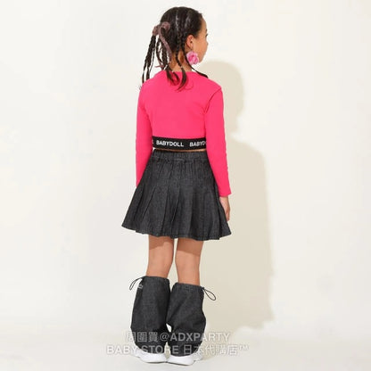 Japanese children's clothing BDL denim skirt with socks set 90-140cm girls autumn SKIRTS 