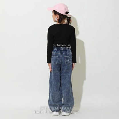 Japanese children's clothing BDL off-the-shoulder top 90-140cm girls autumn TOPS 