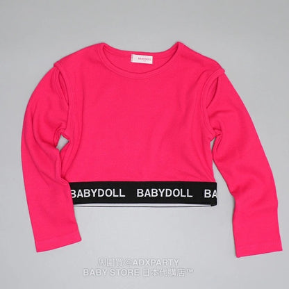 Japanese children's clothing BDL off-the-shoulder top 90-140cm girls autumn TOPS 