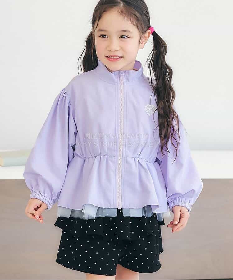 日本童裝 apres les cours 防水系列 拼紗裙邊風褸 80-140cm 女童款 夏季 OUTERWEAR