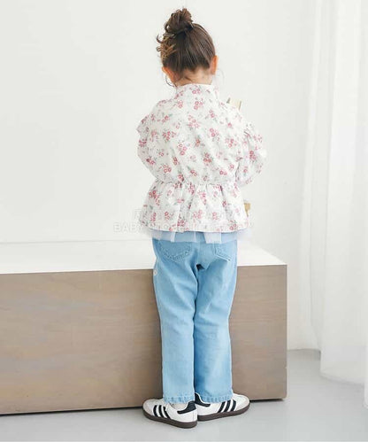 日本童裝 apres les cours 防水系列 拼紗裙邊風褸 80-140cm 女童款 夏季 OUTERWEAR