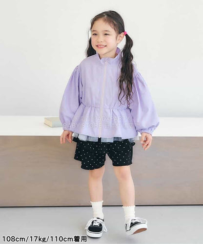 日本童裝 apres les cours 防水系列 拼紗裙邊風褸 80-140cm 女童款 夏季 OUTERWEAR
