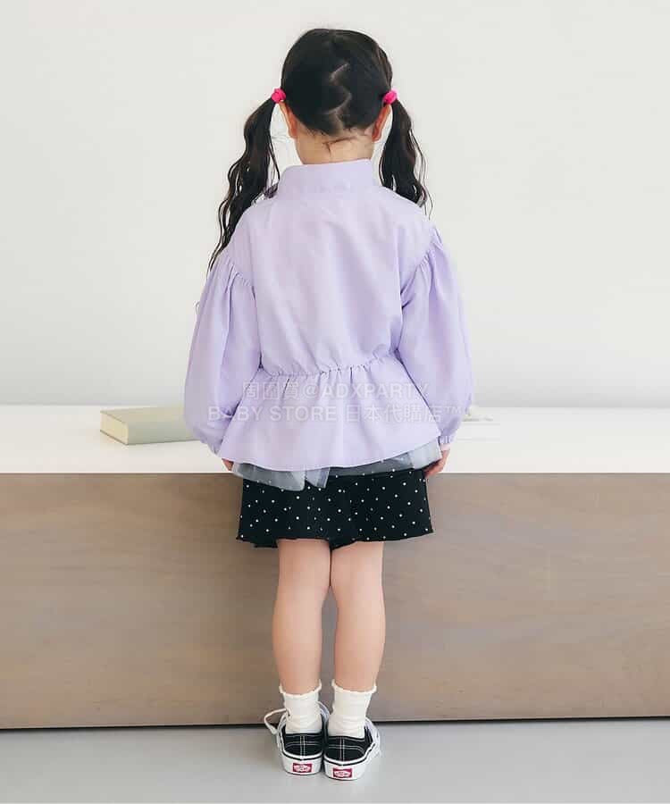 日本童裝 apres les cours 防水系列 拼紗裙邊風褸 80-140cm 女童款 夏季 OUTERWEAR