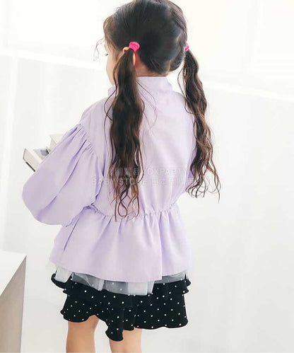 日本童裝 apres les cours 防水系列 拼紗裙邊風褸 80-140cm 女童款 夏季 OUTERWEAR