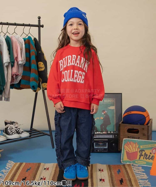 日本童裝 BREEZE 花邊牛仔長褲 80-140cm 女童款 冬季 PANTS