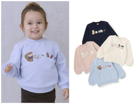 日本童裝 pe#main 貼花圖案衛衣 80-130cm 女童款 冬季 TOPS