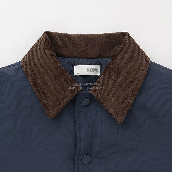 日本童裝 b・R# 燈芯絨領泡泡袖夾棉外套 100-150cm 男童款 冬季 (適合香港平均溫度、寒冷天氣、溫度低天氣）OUTERWEAR