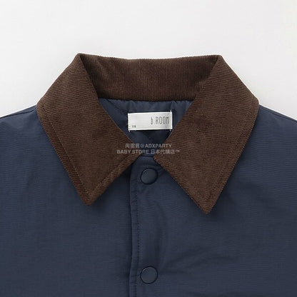 日本童裝 b・R# 燈芯絨領泡泡袖夾棉外套 100-150cm 男童款 冬季 (適合香港平均溫度、寒冷天氣、溫度低天氣）OUTERWEAR