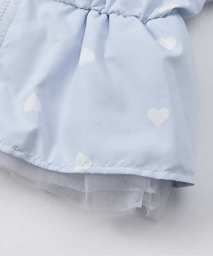日本童裝 apres les cours 防水系列 拼紗裙邊風褸 80-140cm 女童款 夏季 OUTERWEAR
