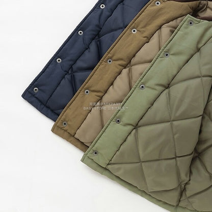 日本童裝 b・R# 燈芯絨領泡泡袖夾棉外套 100-150cm 男童款 冬季 (適合香港平均溫度、寒冷天氣、溫度低天氣）OUTERWEAR