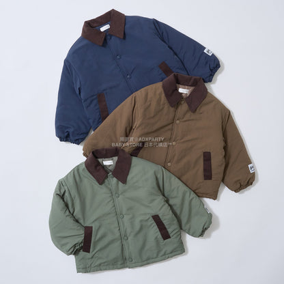 日本童裝 b・R# 燈芯絨領泡泡袖夾棉外套 100-150cm 男童款 冬季 (適合香港平均溫度、寒冷天氣、溫度低天氣）OUTERWEAR