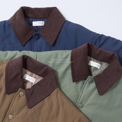 日本童裝 b・R# 燈芯絨領泡泡袖夾棉外套 100-150cm 男童款 冬季 (適合香港平均溫度、寒冷天氣、溫度低天氣）OUTERWEAR