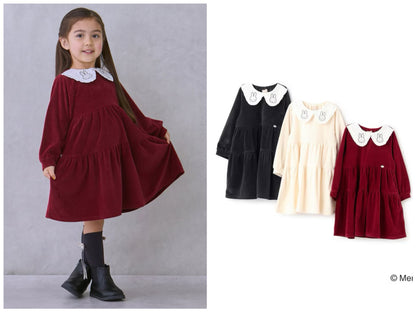 日本童裝 pe#main x miffy 翻領連身裙 80-130cm 女童款 冬季 DRESSES 聖誕紅/新年紅