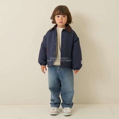 日本童裝 b・R# 燈芯絨領泡泡袖夾棉外套 100-150cm 男童款 冬季 (適合香港平均溫度、寒冷天氣、溫度低天氣）OUTERWEAR