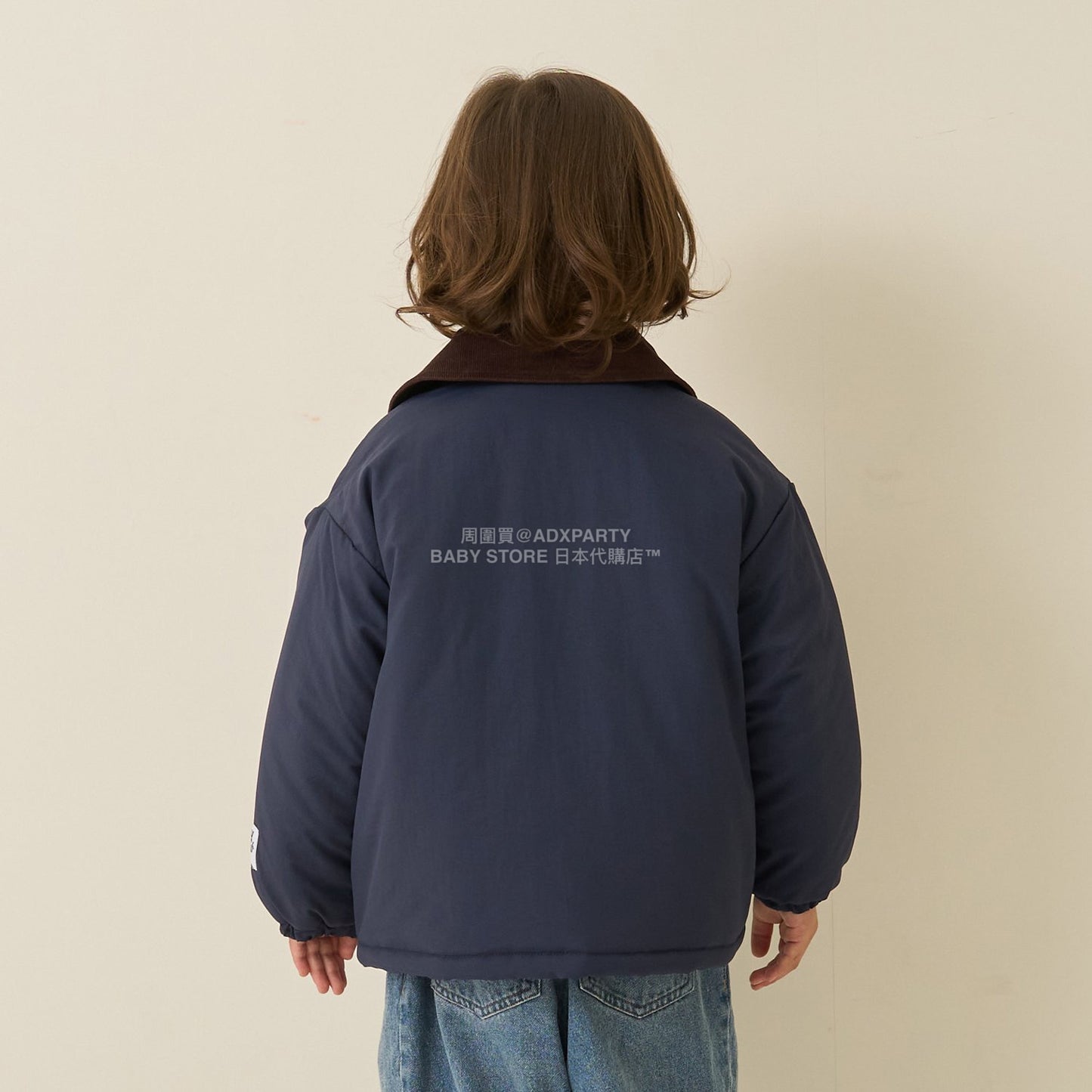 日本童裝 b・R# 燈芯絨領泡泡袖夾棉外套 100-150cm 男童款 冬季 (適合香港平均溫度、寒冷天氣、溫度低天氣）OUTERWEAR