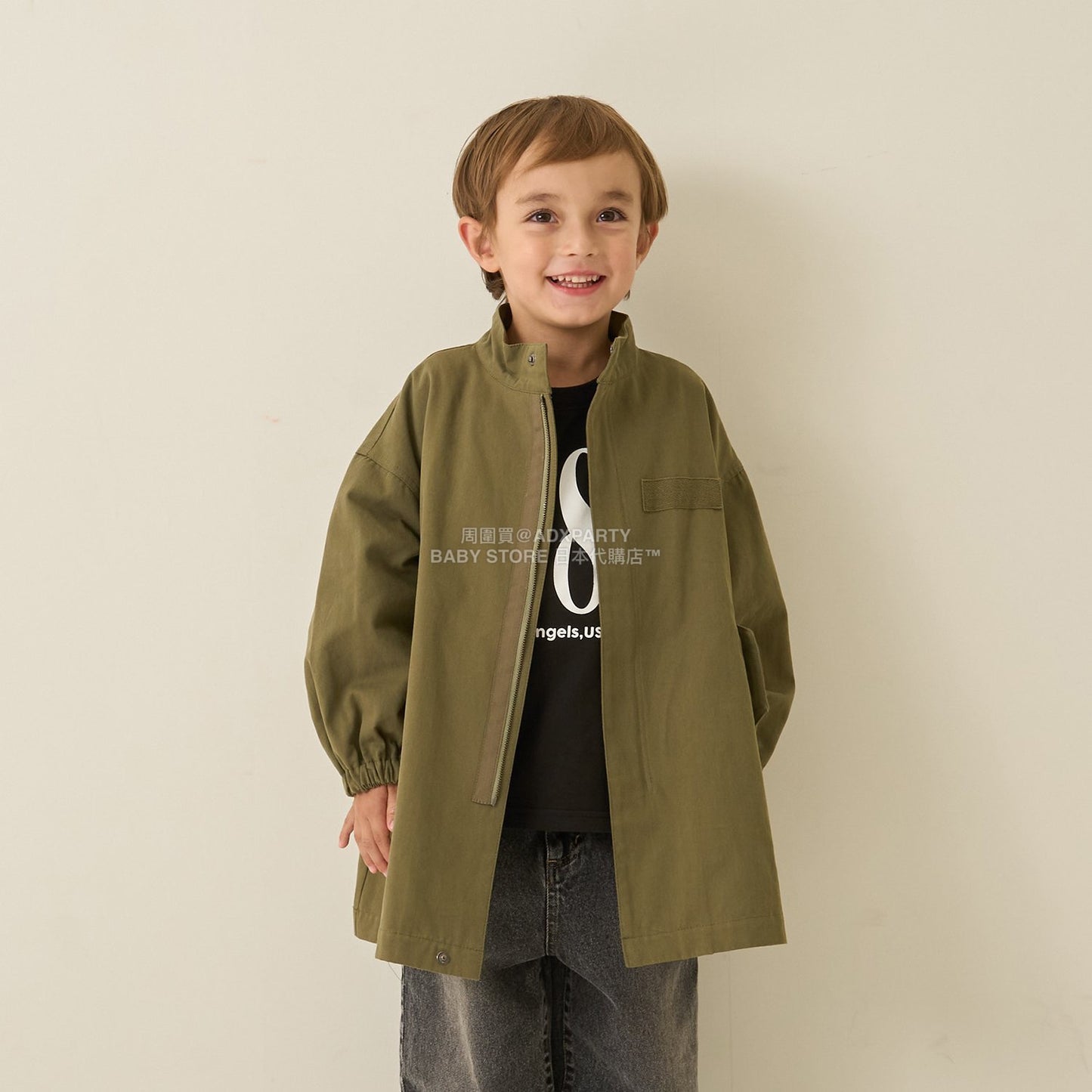 日本童裝 b・R# 中長版摩登大褸 100-150cm 男童款 冬季 (適合初秋、香港平均溫度、寒冷天氣）OUTERWEAR