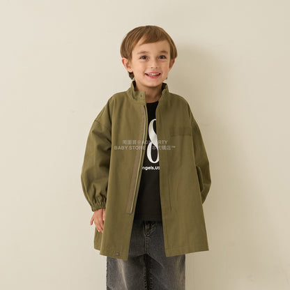 日本童裝 b・R# 中長版摩登大褸 100-150cm 男童款 冬季 (適合初秋、香港平均溫度、寒冷天氣）OUTERWEAR