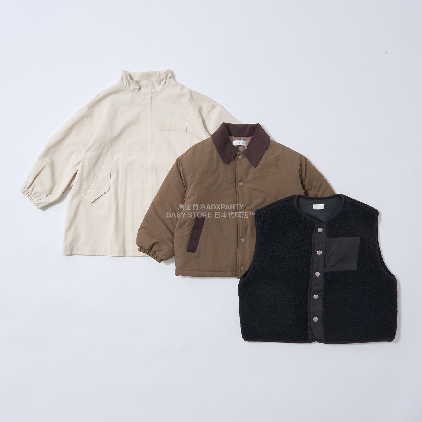 日本童裝 b・R# 中長版摩登大褸 100-150cm 男童款 冬季 (適合初秋、香港平均溫度、寒冷天氣）OUTERWEAR