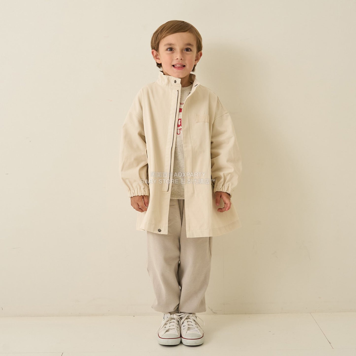 日本童裝 b・R# 中長版摩登大褸 100-150cm 男童款 冬季 (適合初秋、香港平均溫度、寒冷天氣）OUTERWEAR