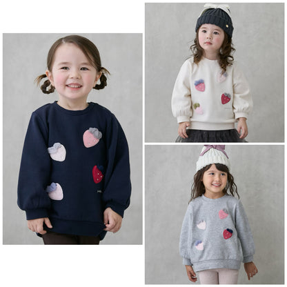 日本童裝 pe#main 士多啤梨圖案衛衣 80-130cm 女童款 冬季 TOPS