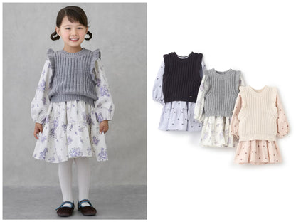 日本童裝 pe#main 針織背心連身裙套裝 80-130cm 女童款 冬季 TOPS DRESSES