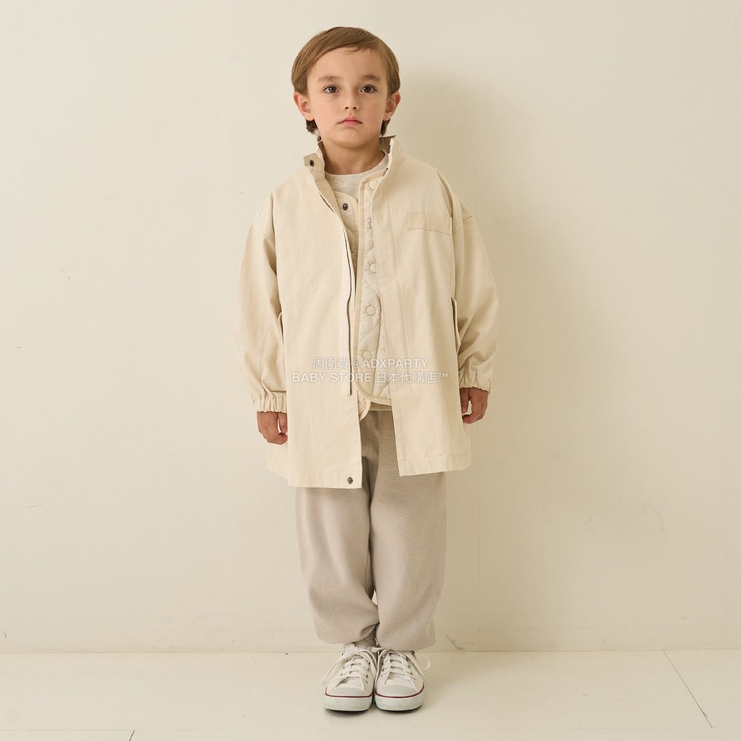 日本童裝 b・R# 中長版摩登大褸 100-150cm 男童款 冬季 (適合初秋、香港平均溫度、寒冷天氣）OUTERWEAR