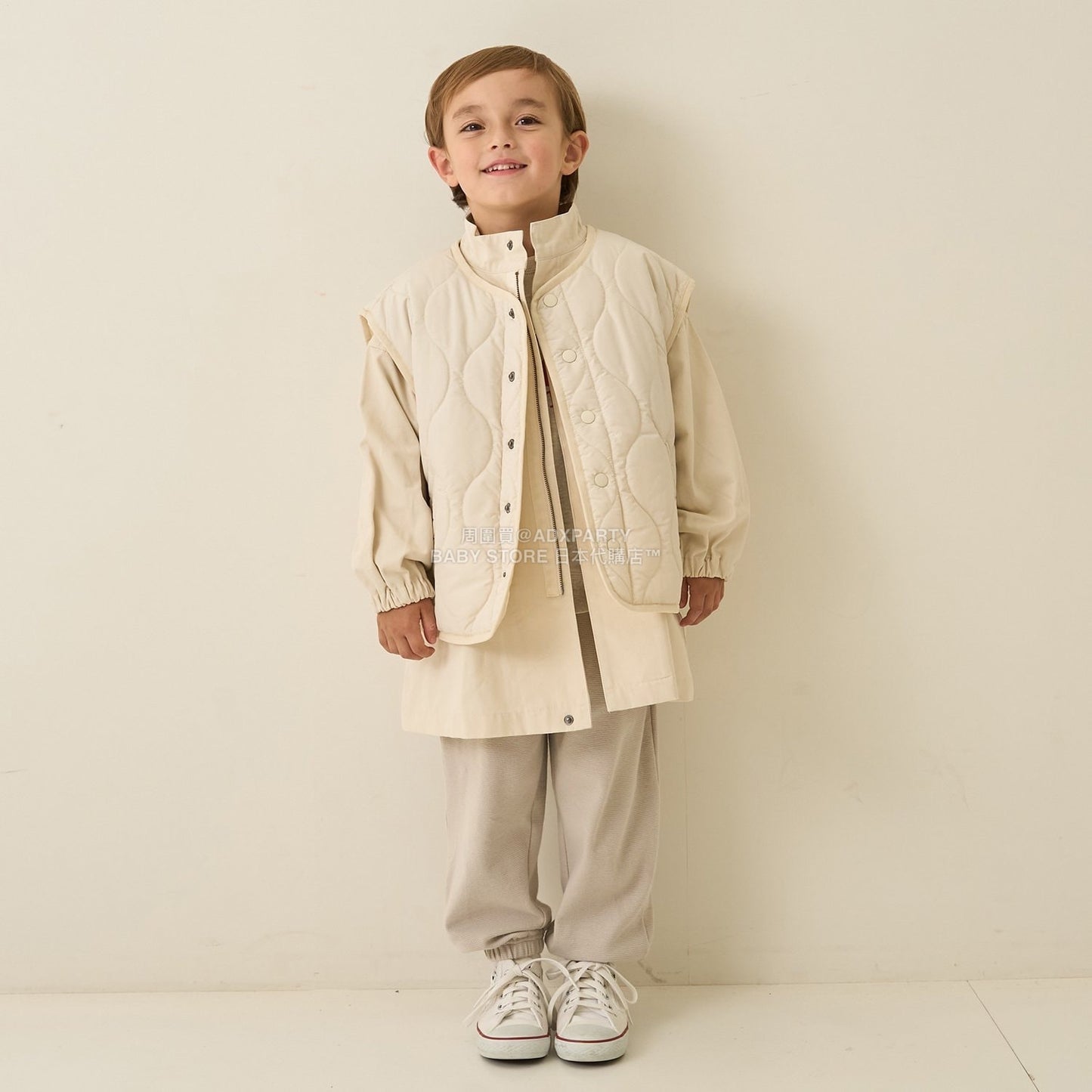 日本童裝 b・R# 中長版摩登大褸 100-150cm 男童款 冬季 (適合初秋、香港平均溫度、寒冷天氣）OUTERWEAR