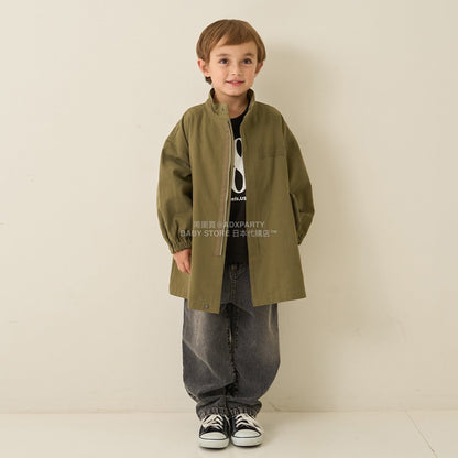 日本童裝 b・R# 中長版摩登大褸 100-150cm 男童款 冬季 (適合初秋、香港平均溫度、寒冷天氣）OUTERWEAR