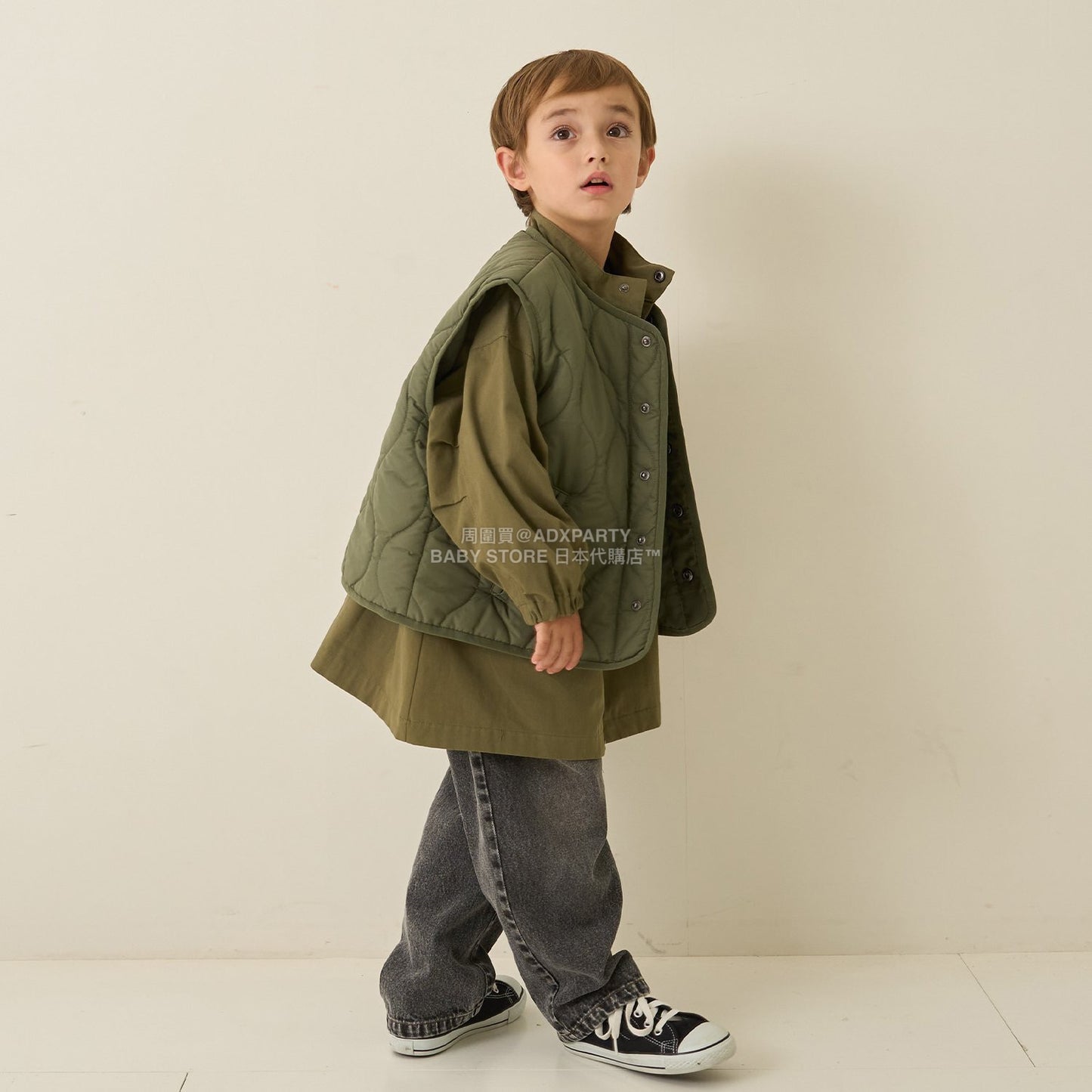 日本童裝 b・R# 中長版摩登大褸 100-150cm 男童款 冬季 (適合初秋、香港平均溫度、寒冷天氣）OUTERWEAR