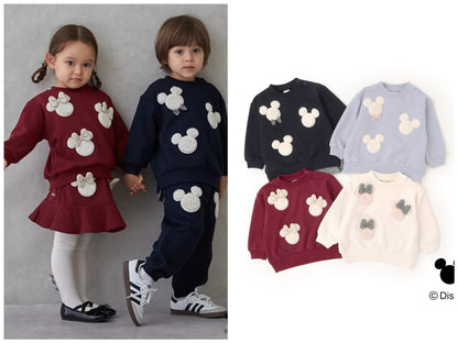 日本童裝 pe#main x Disney 毛毛圖案衛衣 80-130cm 男童款/女童款 冬季 TOPS 聖誕紅/新年紅