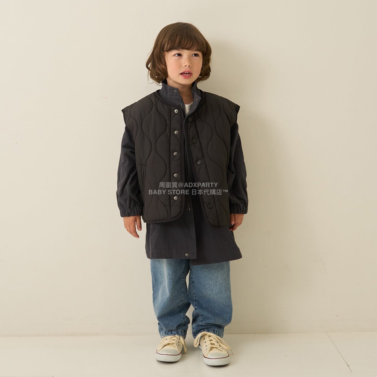 日本童裝 b・R# 中長版摩登大褸 100-150cm 男童款 冬季 (適合初秋、香港平均溫度、寒冷天氣）OUTERWEAR